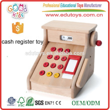 Jouer des jouets en bois Kids Cash Register, Handcrafted Nature Cash Counter Toy pour les filles